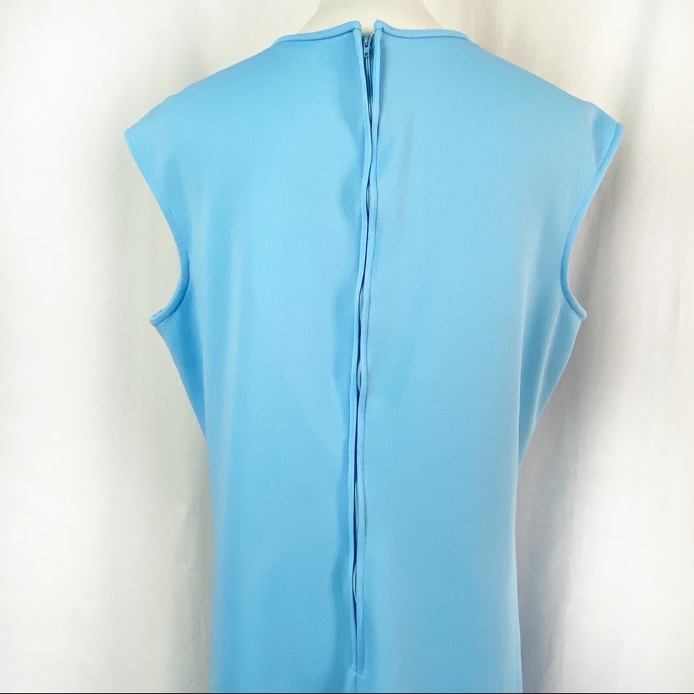 Vintage 70s Baby Blue Special Maxi Dress Capelet XL - Picture 9 of 9